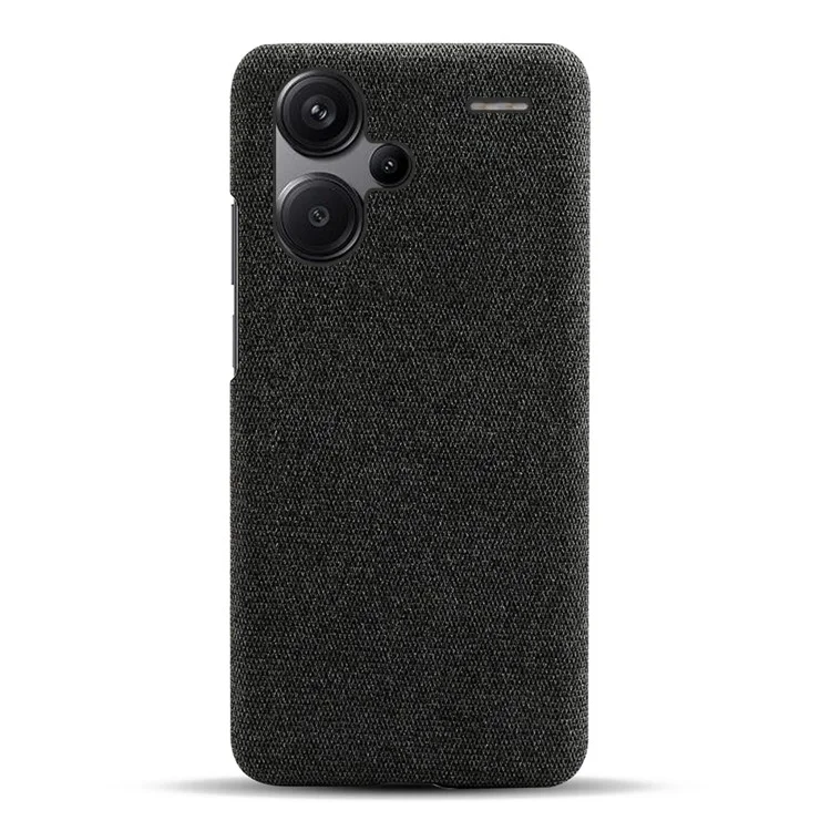 For Xiaomi Redmi Note 13 Pro+ 5G Slim-fit Case Smartphone Cover Shockproof Cloth+PC Phone Shell - Black