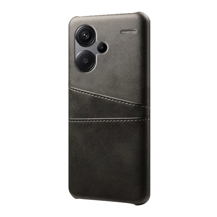 Чехол для Xiaomi Redmi Note 13 Pro+ 5G, двойные слоты для карт, ПУ + ПК, тонкий чехол для телефона - черный