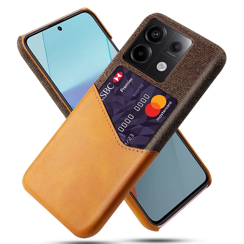 For Xiaomi Redmi Note 13 Pro 5G / Poco X6 5G Case Cloth+PU Leather+PC Phone Protective Cover with Card Slot - Orange