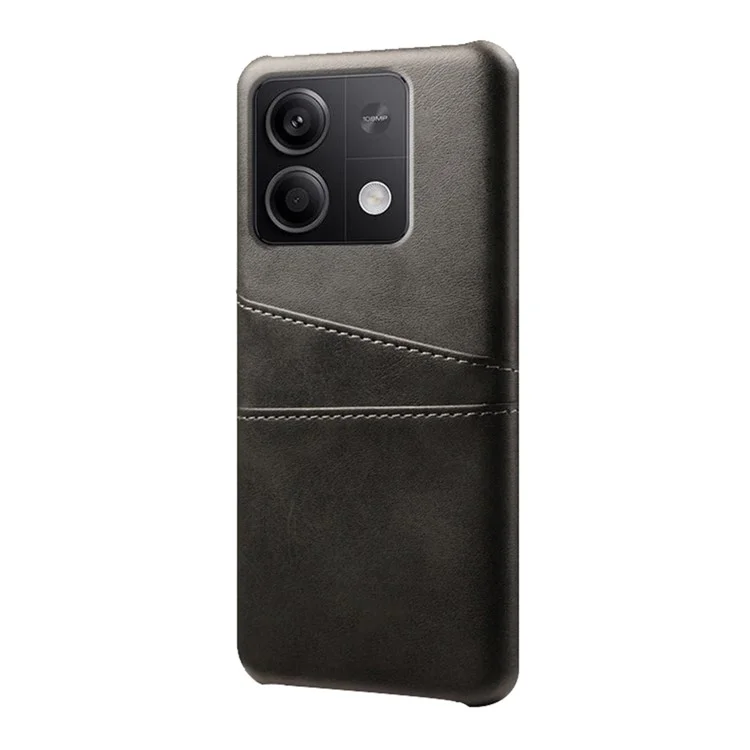 Per Xiaomi Redmi Note 13 5G Case Dual Card Slots Shockproof Case PU+PC Slim Phone Case - Black