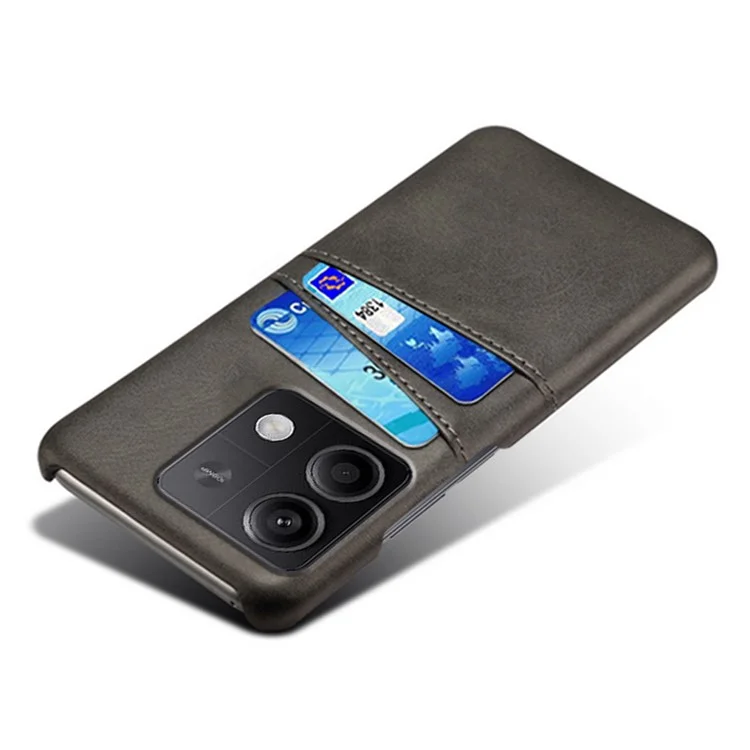 Per Xiaomi Redmi Note 13 5G Case Dual Card Slots Shockproof Case PU+PC Slim Phone Case - Black