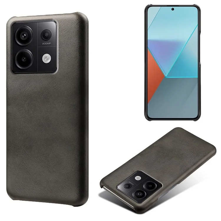 Per Xiaomi Redmi Note 13 Pro 5G / Poco X6 5G Case Calf Texture Anti-Scratch PU+PC Phone Shell - Nero