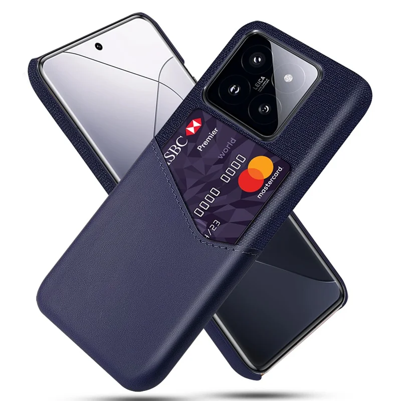 Futerał z fakturą tkaniny na telefon Xiaomi 14, ochronna pokrywa, odporna na wstrząsy, powłoka telefoniczna PU+PC - niebieski