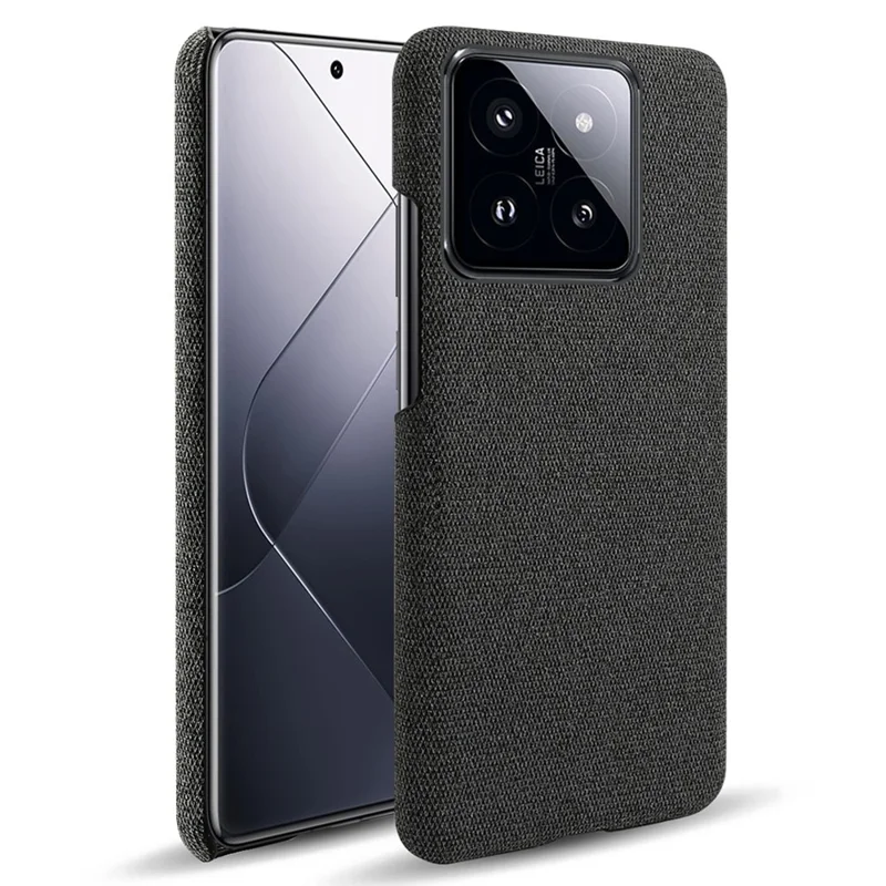 Pour Xiaomi 14 Pro Étui de protection anti-rayures Tissu+Coque en PC - Noir