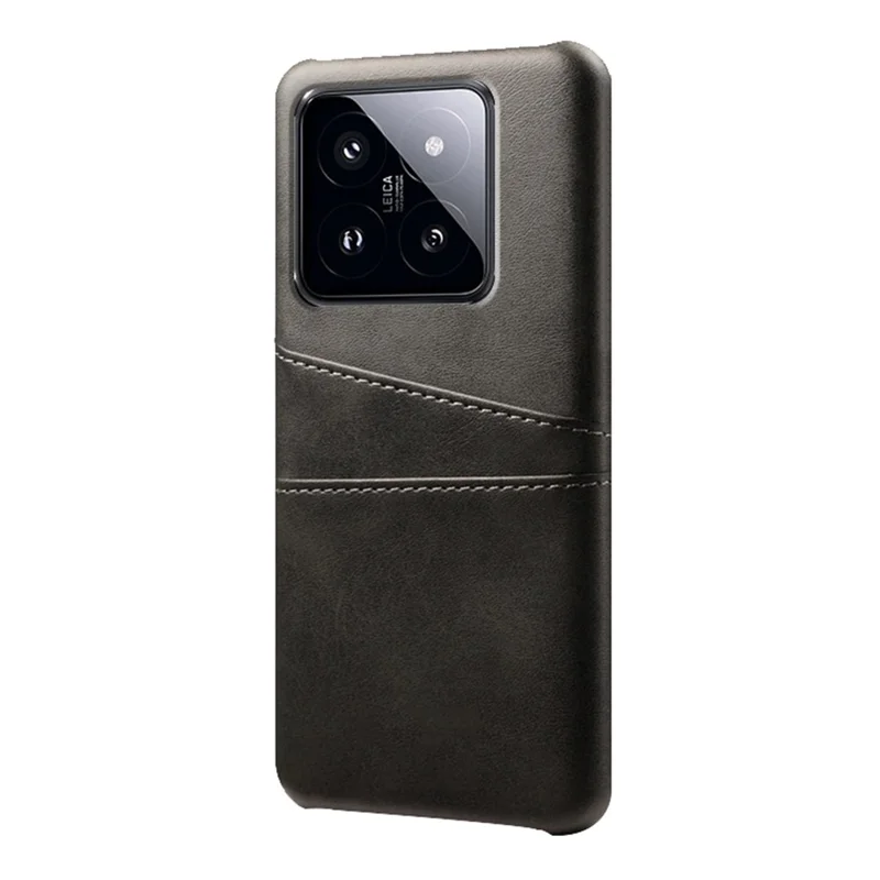 Per Xiaomi 14 Pro Case Dual Card Slots PU Leather+PC Anti-drop Phone Cover - Nero
