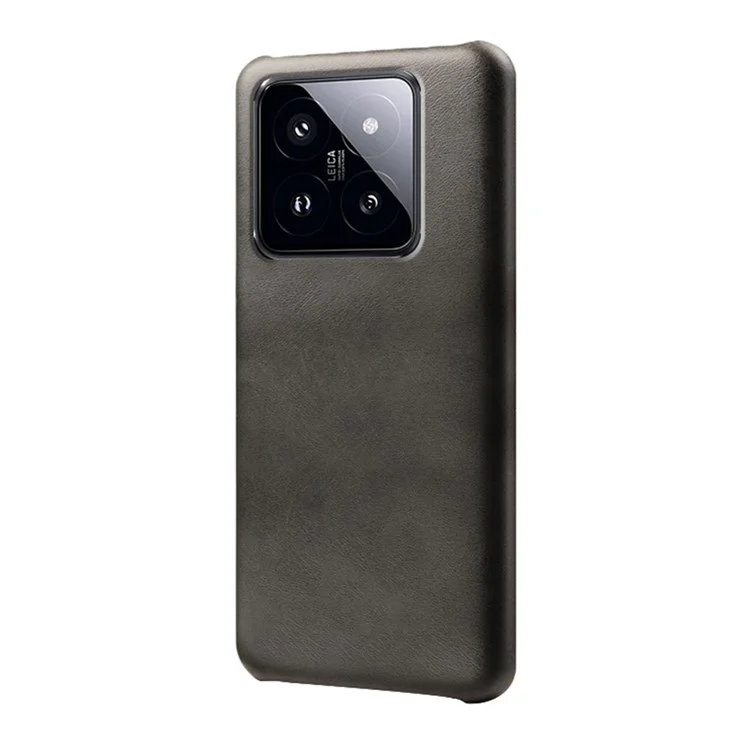 Pour Xiaomi 14 Case Calf Texture PU Leather + PC Phone Shockproof Cover - Noir