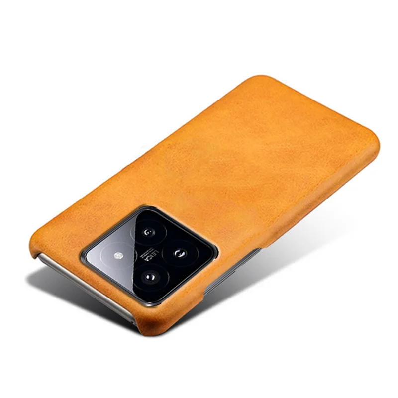 For Xiaomi 14 Pro Slim-Fit PU Leather + PC Calf Texture Case Protective Phone Cover - Orange