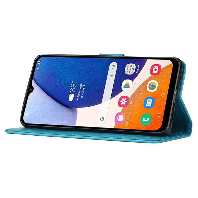 For Samsung Galaxy S24+ Case Butterfly Imprinted Stand Wallet Leather Cover - Blue