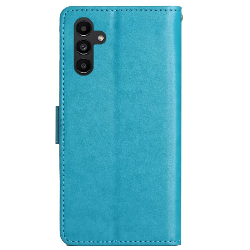 For Samsung Galaxy S24+ Case Butterfly Imprinted Stand Wallet Leather Cover - Blue