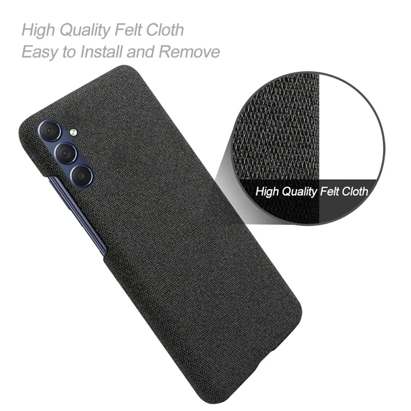 Stoßfeste Hülle für Samsung Galaxy A05s 4G Case Cloth+PC Handy-Schale - Schwarz