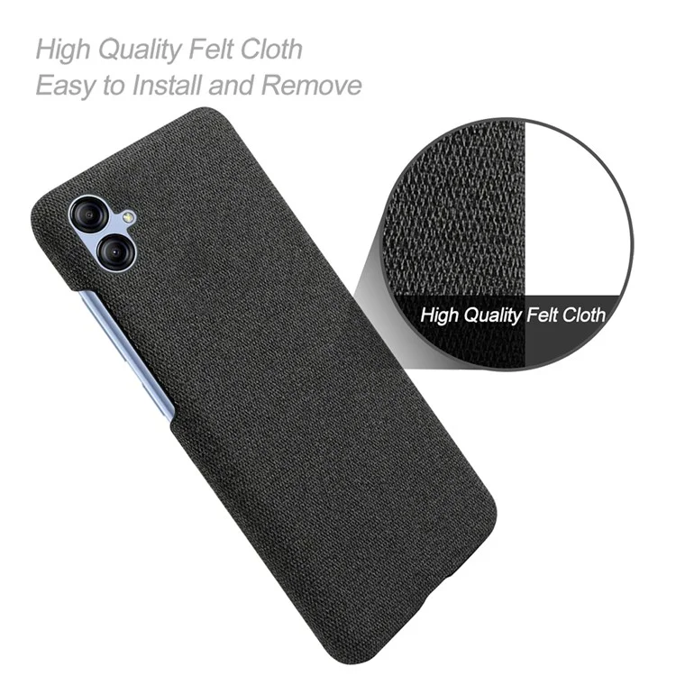 Custodia per Smartphone Samsung Galaxy A05 4G Caso Antipolvere Tessuto+Guscio in PC - Nero