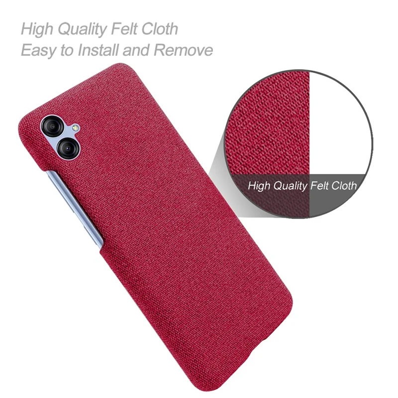 Smartphone Cover for Samsung Galaxy A05 4G Case Dustproof Cloth+PC Phone Shell - Red
