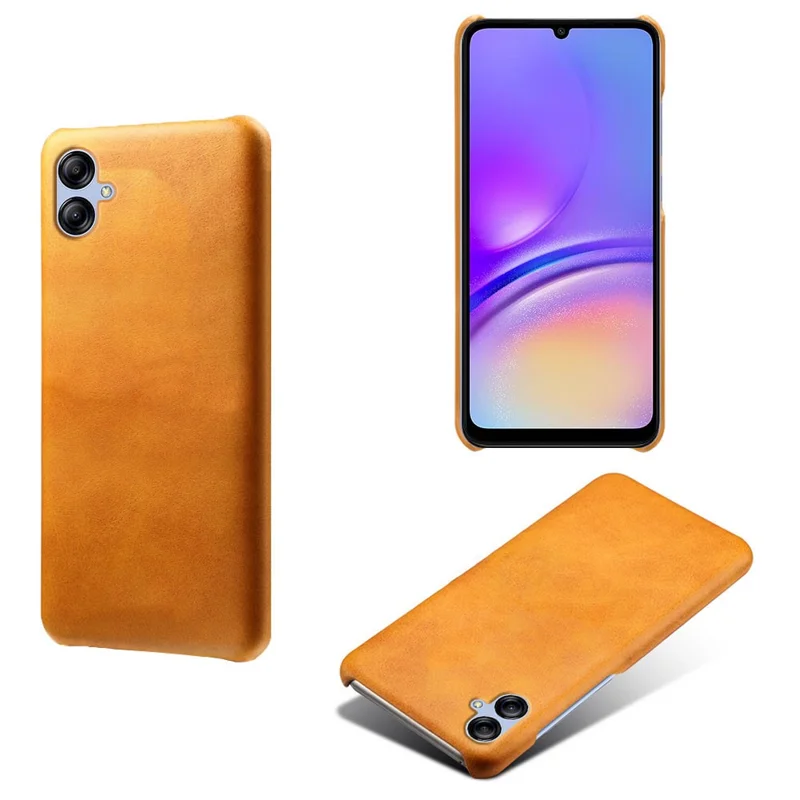 Для Samsung Galaxy A05 4G Calf Texture PU Leather + PC Phone Case Anti-Scratch Phone Cover - Orange