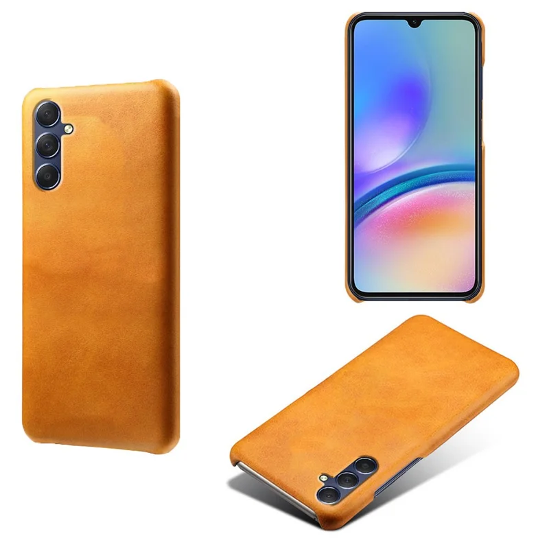 For Samsung Galaxy A05s 4G Case PU Leather + PC Cover Case Ultra-Thin Calf Texture Phone Shell - Orange