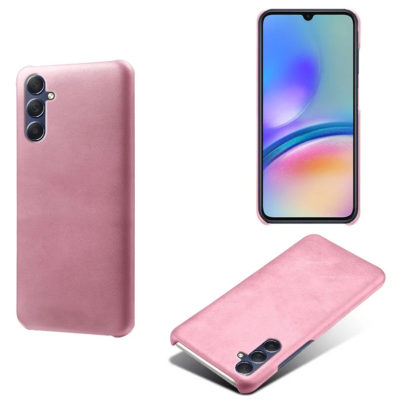 For Samsung Galaxy A05s 4G Case PU Leather + PC Cover Case Ultra-Thin Calf Texture Phone Shell - Rose Gold