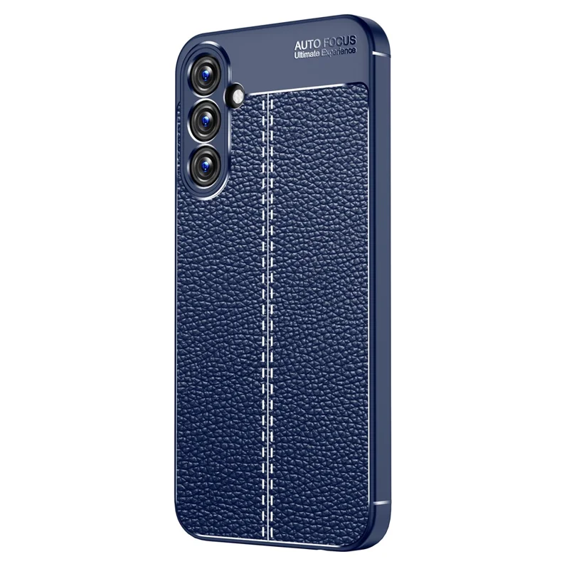 Slim Phone Case for Samsung Galaxy A15 4G Scratch-resistant Litchi Texture TPU Phone Cover - Blue
