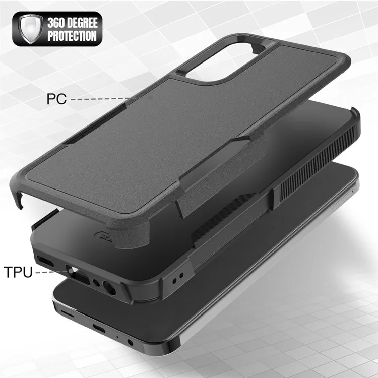 Para Samsung Galaxy A15 5G Case PC+TPU Absorvente de Choque Capa de Telefone - Preto