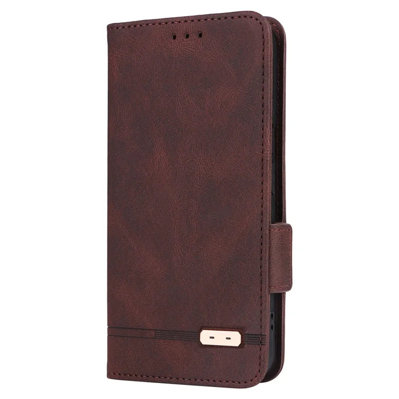 For Xiaomi 14 Case Wallet Hardware Decor PU Leather Scratch-resistant Phone Shell - Coffee