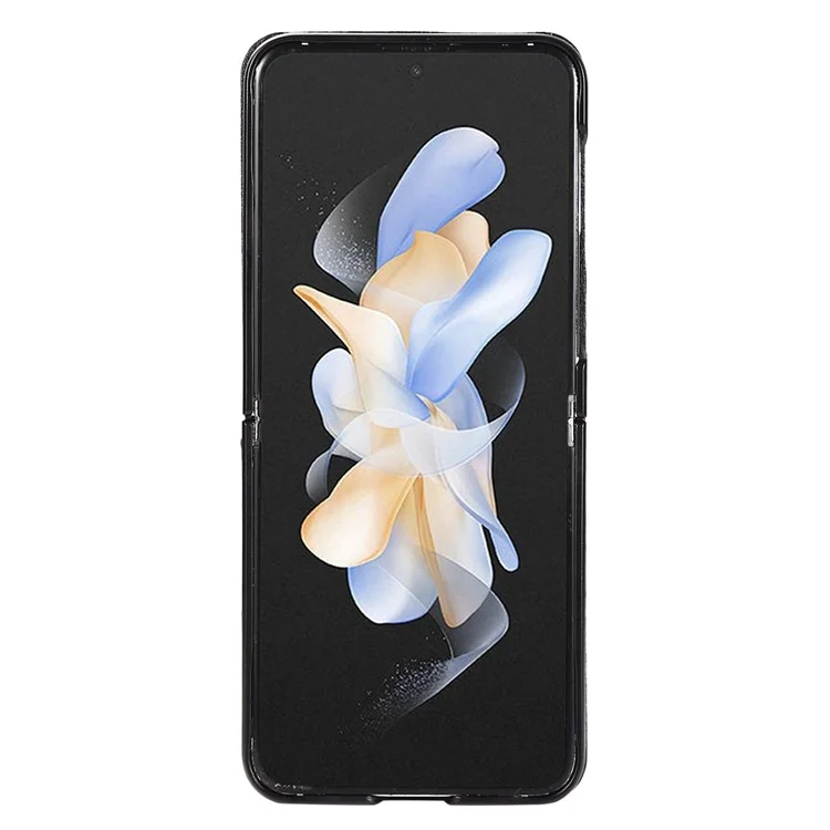 Para Samsung Galaxy Z Flip5 5G Funda Magnética para Teléfono Móvil Cáscara de TPU+PU Funda de Teléfono de Cuero con Correa - Negro