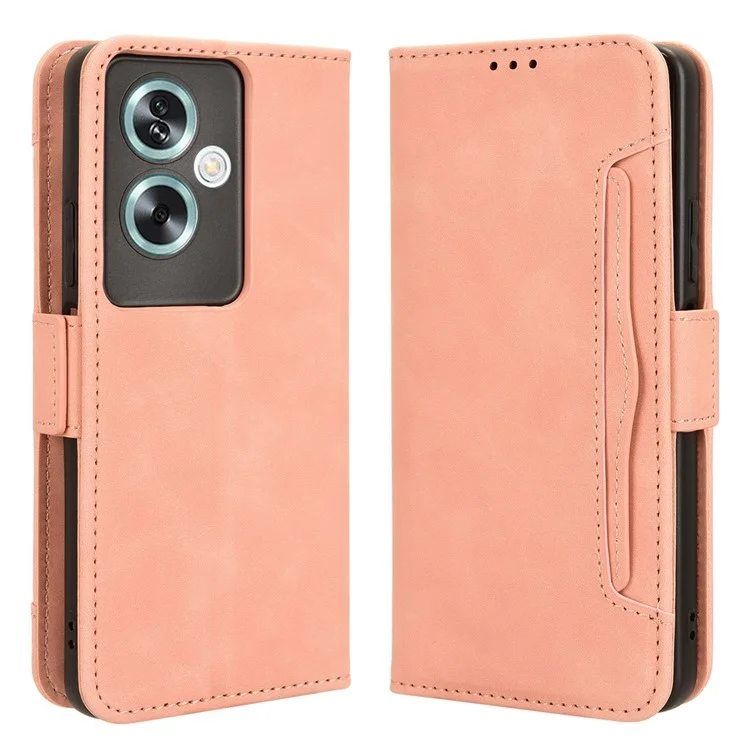 Per Oppo A79 5G / A2 5G / OnePlus Nord N30 SE 5G Custodia Slot per Più Carte Portafoglio in Pelle Copertura del Telefono - Rosa