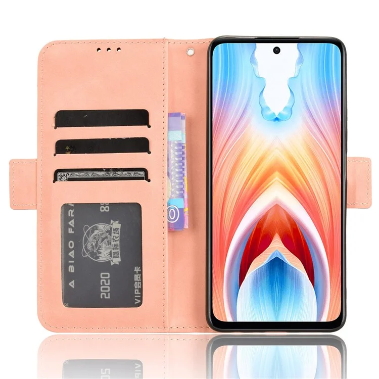 Per Oppo A79 5G / A2 5G / OnePlus Nord N30 SE 5G Custodia Slot per Più Carte Portafoglio in Pelle Copertura del Telefono - Rosa