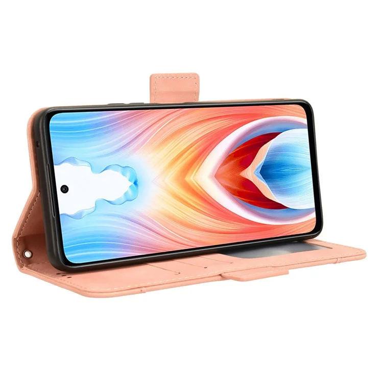 Per Oppo A79 5G / A2 5G / OnePlus Nord N30 SE 5G Custodia Slot per Più Carte Portafoglio in Pelle Copertura del Telefono - Rosa