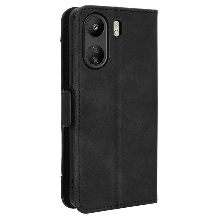 For Xiaomi Redmi 13C / Poco C65 4G Case Multiple Card Holder Leather Stand Cover - Black