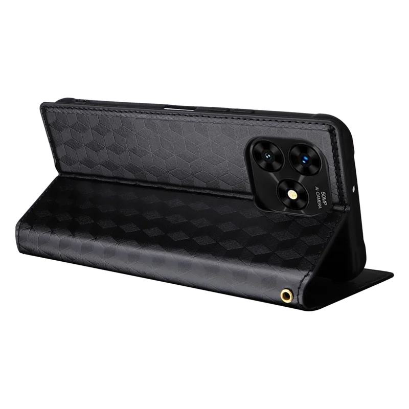 For Umidigi G5 Mecha Case Magnetic Closure Leather Wallet Imprinted Phone Cover - Black