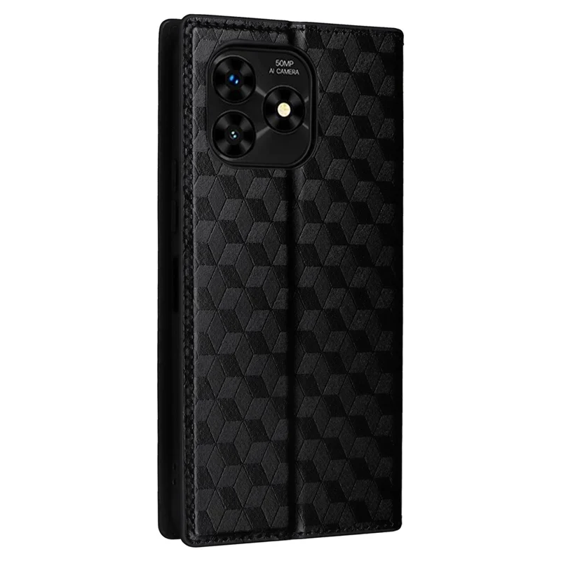 For Umidigi G5 Mecha Case Magnetic Closure Leather Wallet Imprinted Phone Cover - Black