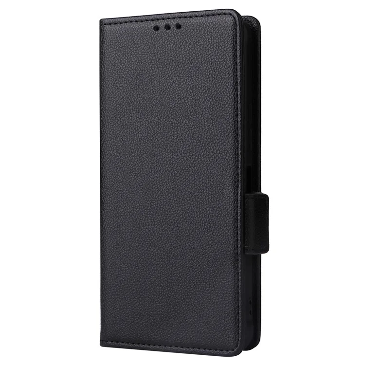 For Umidigi G5 / G5A Wallet Case Litchi Texture PU Leather Phone Cover with Strap - Black