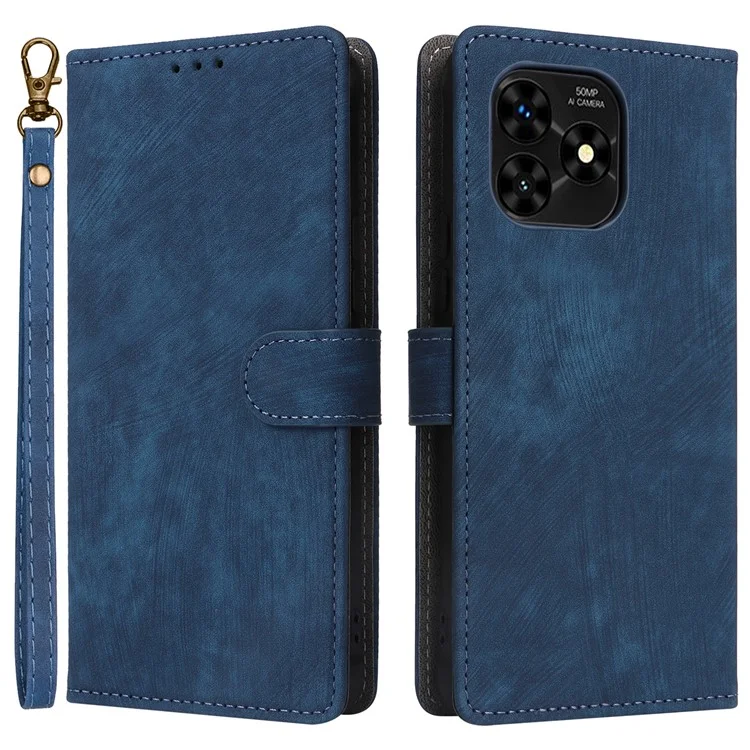 Für Umidigi G5 / G5A Hülle RFID-blockierendes PU-Leder-Smartphone-Cover mit Gurt - Blau