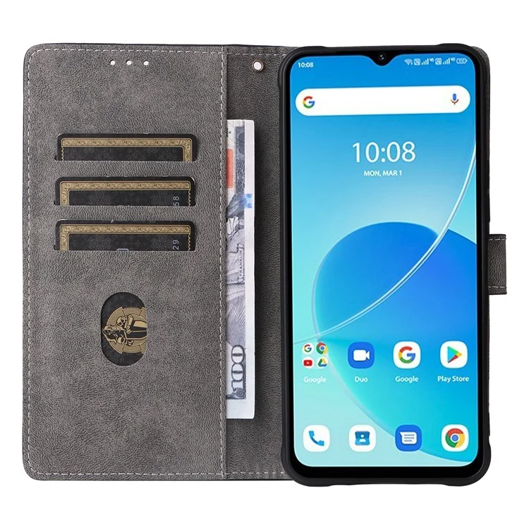 Für Umidigi G5 / G5A Hülle RFID-blockierendes PU-Leder-Smartphone-Cover mit Gurt - Blau