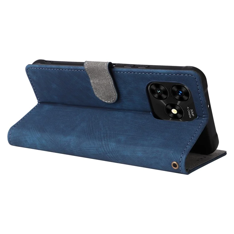 Für Umidigi G5 / G5A Hülle RFID-blockierendes PU-Leder-Smartphone-Cover mit Gurt - Blau