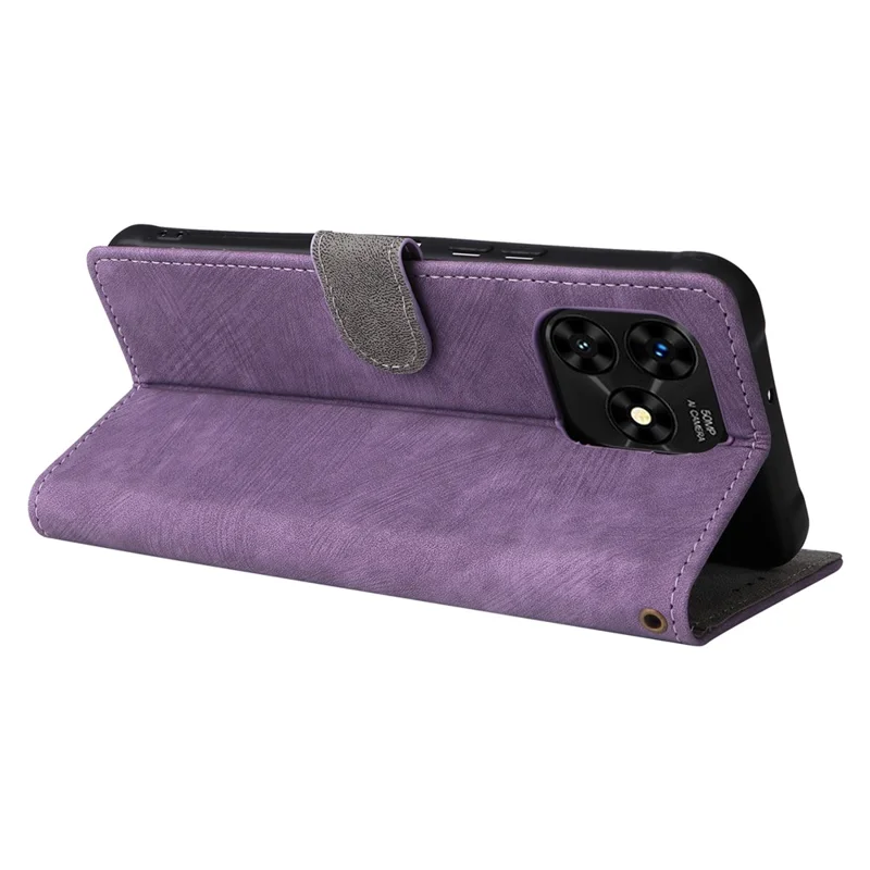 For Umidigi G5 / G5A Case RFID Blocking PU Leather Smartphone Cover with Strap - Purple