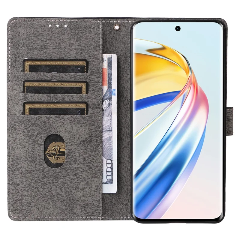 Voor Honor Magic6 Lite 5G / X9b 5G / X50 Hoesje RFID-blokkering Leer Portemonnee Telefoonbeschermhoes met Bandje - Paars