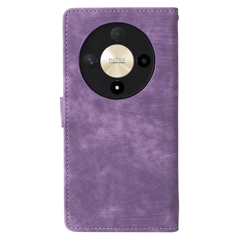 Voor Honor Magic6 Lite 5G / X9b 5G / X50 Hoesje RFID-blokkering Leer Portemonnee Telefoonbeschermhoes met Bandje - Paars