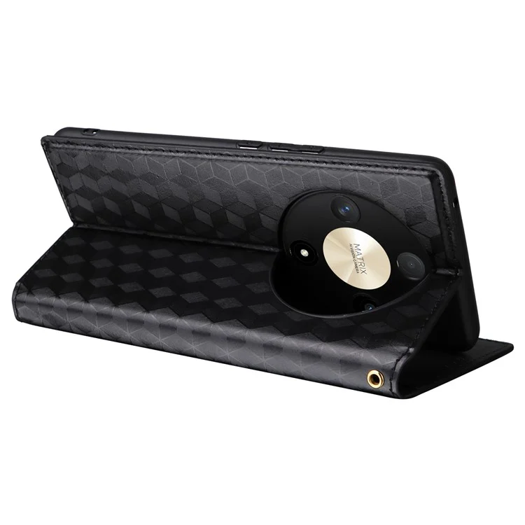 For Honor Magic6 Lite 5G / X9b 5G / X50 Case Magnetic Closing Leather Wallet Cell Phone Cover - Black
