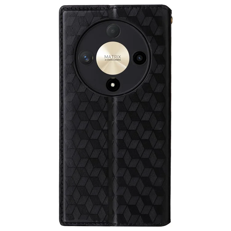 For Honor Magic6 Lite 5G / X9b 5G / X50 Case Magnetic Closing Leather Wallet Cell Phone Cover - Black