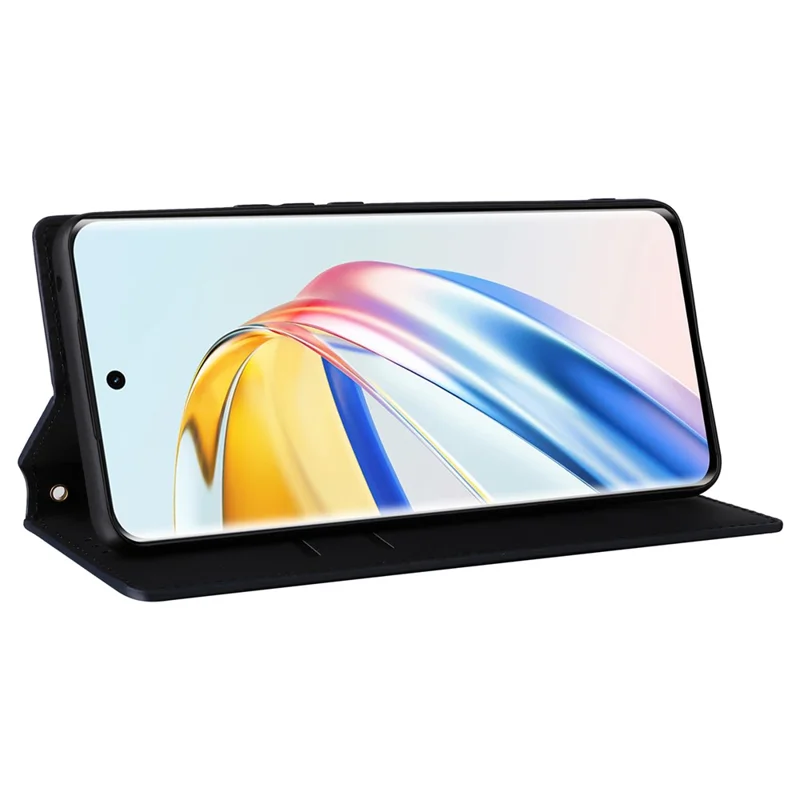 Étui pour Honor Magic6 Lite 5G / X9b 5G / X50, housse portefeuille en cuir magnétique avec fermeture, bleue