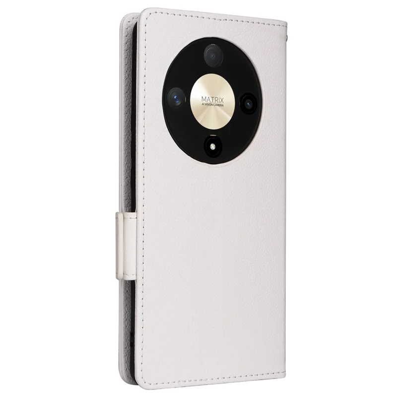 For Honor Magic6 Lite 5G / X9b 5G / X50 Cover PU Leather Wallet Cell Phone Case with Strap - White