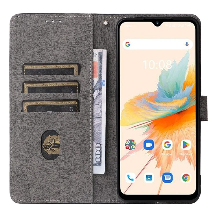 Für Umidigi A15 / A15C Wallet Case PU Leder RFID Blockierung Telefonabdeckung mit Riemen - Grün