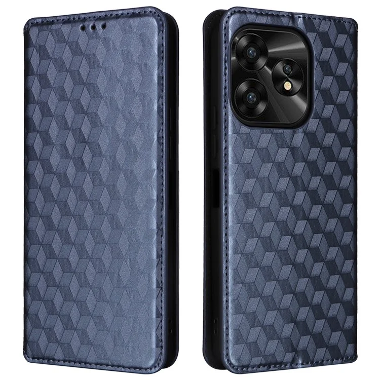 For Umidigi A15 / A15C Leather Cover Magnetic Cell Phone Case Wallet - Blue