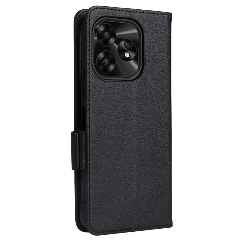 For Umidigi A15 / A15C Cover PU Leather Wallet Purse Phone Case with Strap - Black