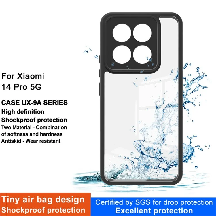 IMAK UX-9A Series for Xiaomi 14 Pro Cell Phone Case TPU + PC Anti-Scratch Clear Cell Phone Cover
