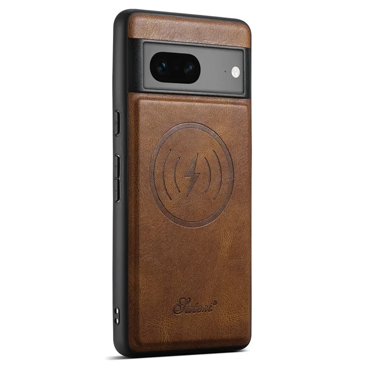 SUTENI H15 For Google Pixel 8 Detachable Phone Case Card Holder Kickstand Cover - Brown