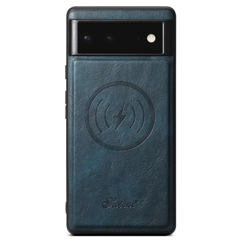 SUTENI H15 For Google Pixel 6 Magnetic Cover Detachable Card Holder Kickstand Phone Case - Blue