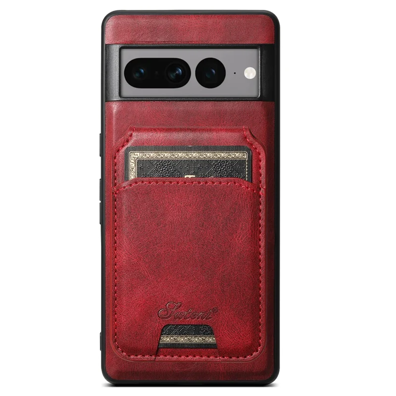 SUTENI H15 For Google Pixel 8 Pro Case 2-in-1 Magnetic Detachable Phone Cover with Card Holder - Red