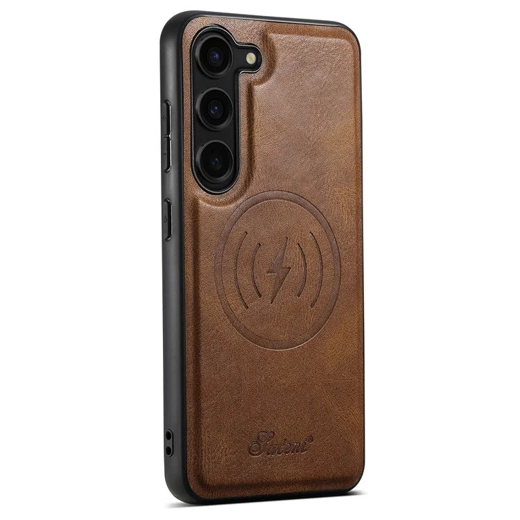 SUTENI H15 For Samsung Galaxy S23+ Phone Case Detachable Card Holder Cover with Kickstand - Brown