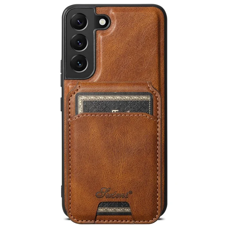 SUTENI H15 Für Samsung Galaxy S22+ 5G Hülle PU-Leder+TPU Magnetisch Abnehmbar Telefonhülle - Braun