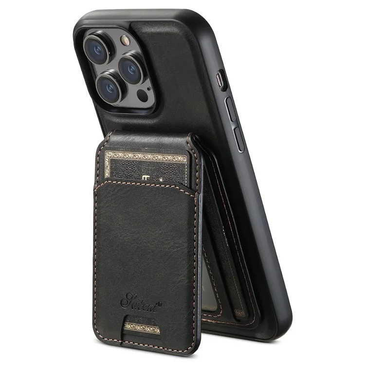SUTENI H15 Para iPhone 13 Pro Capa Bolso para Cartão Suporte de Apoio Capa de Telefone Compatível com Magsafe - Preto